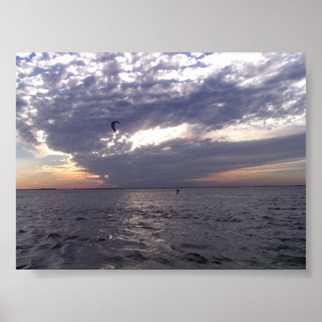 Sunset Kiteboarding Poster (Vorne)