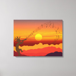 Sunset Kokopelli und Music Canvas Print Leinwanddruck