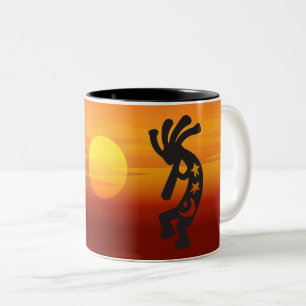 Sunset Kokopelli Zweifarbige Tasse