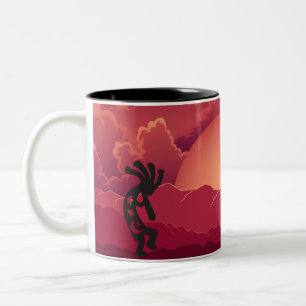 Sunset Kokopelli Zweifarbige Tasse