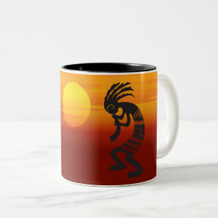 Sunset Kokopelli Zweifarbige Tasse