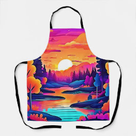 Sunset Lake Fantasy Art Schürze