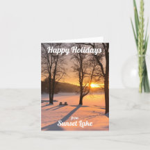 Sunset Lake Holiday Card