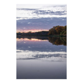 Sunset Lake Imitate Wrapped Canvas Print Fotodruck