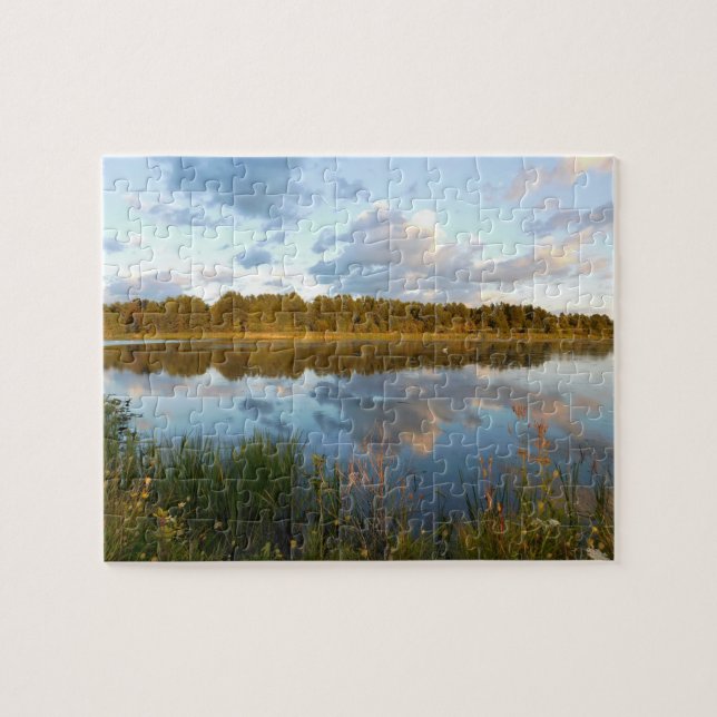 Sunset Lake Reflection Puzzle (Horizontal)