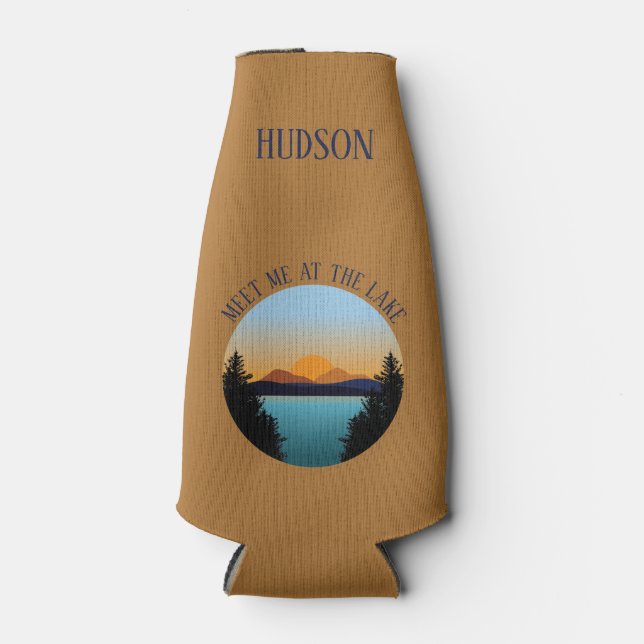 Sunset Lake Urlaub Flaschenkühler (Vorderseite)