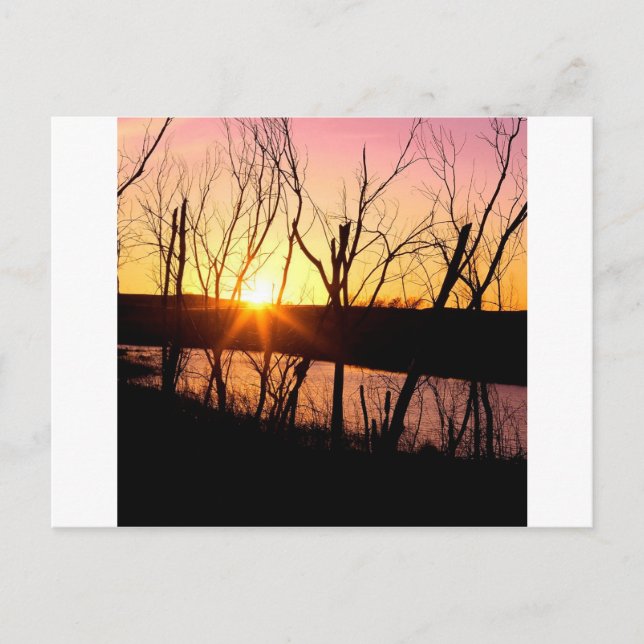 Sunset Lake Wilson Kansas Postkarte (Vorderseite)