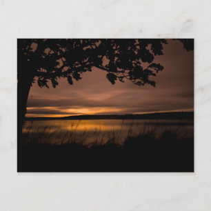 Sunset Landscape Northumberland Postkarte