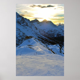 Sunset Lech am Arlberg Österreichische Alpen Öster Poster