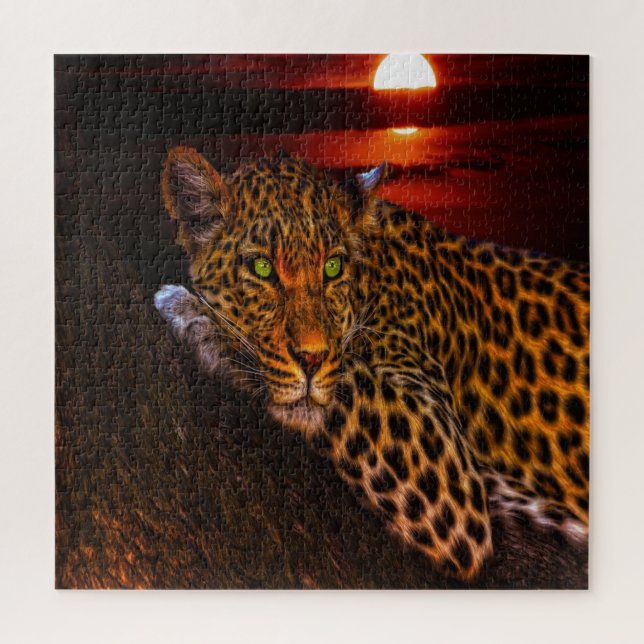 Sunset Leopard Puzzle (Vertikal)