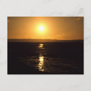 Sunset, Lindisfarne, England - Postcard Postkarte