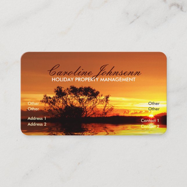 Sunset Liquid Nature Business Card Visitenkarte (Vorderseite)