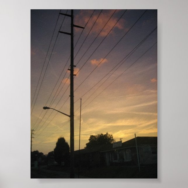 Sunset Louisville Ky und Telefonpol Poster (Vorne)
