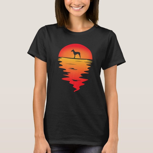 Sunset Manchester Terrier Dog T-Shirt (Vorderseite)