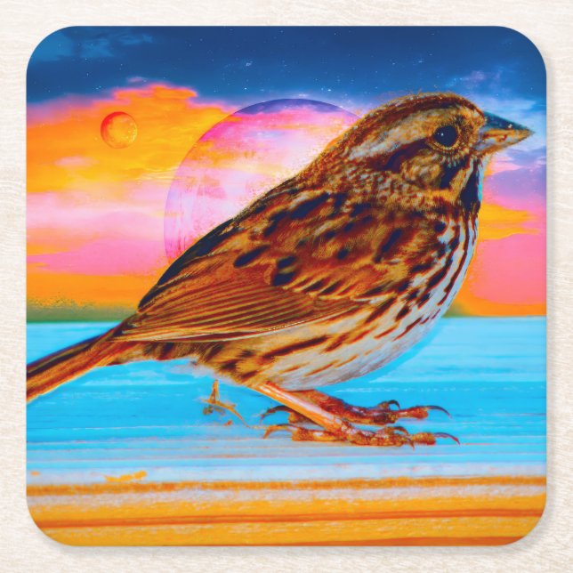 Sunset Melody Rechteckiger Pappuntersetzer (Vorderseite)