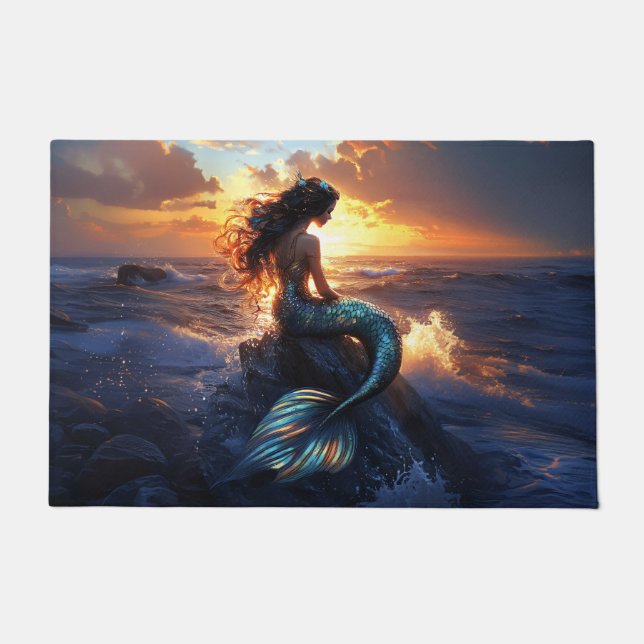 Sunset Mermaid Fußmatte (Vorderseite)