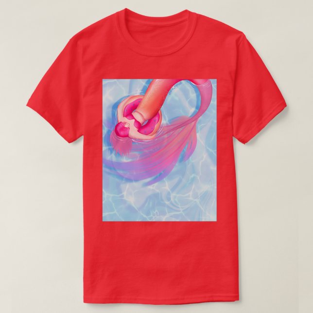 Sunset mermaid in a donut float T-Shirt (Design vorne)