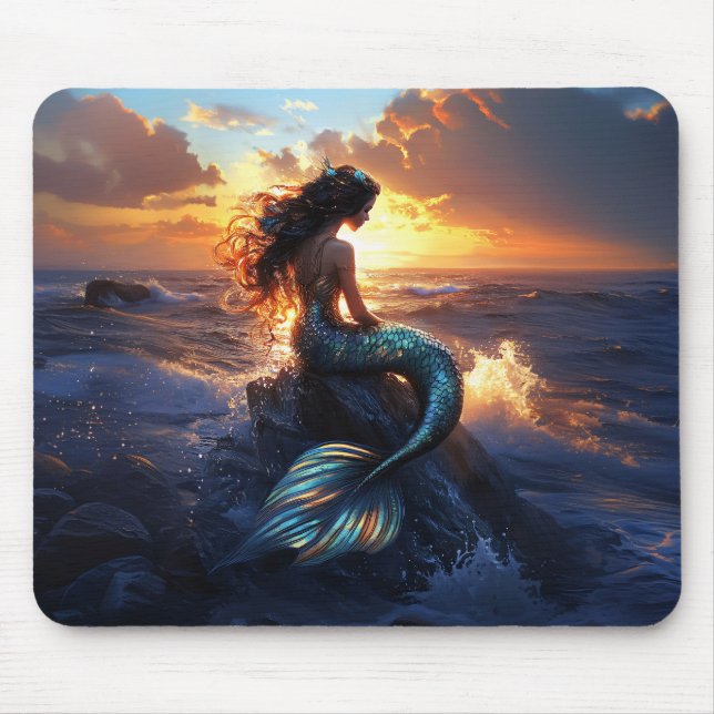 Sunset Mermaid Mousepad (Vorne)