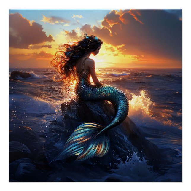 Sunset Mermaid Poster (Vorderseite)
