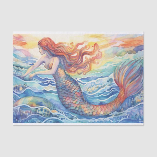 Sunset Mermaid Seidenpapier (Vorderseite)