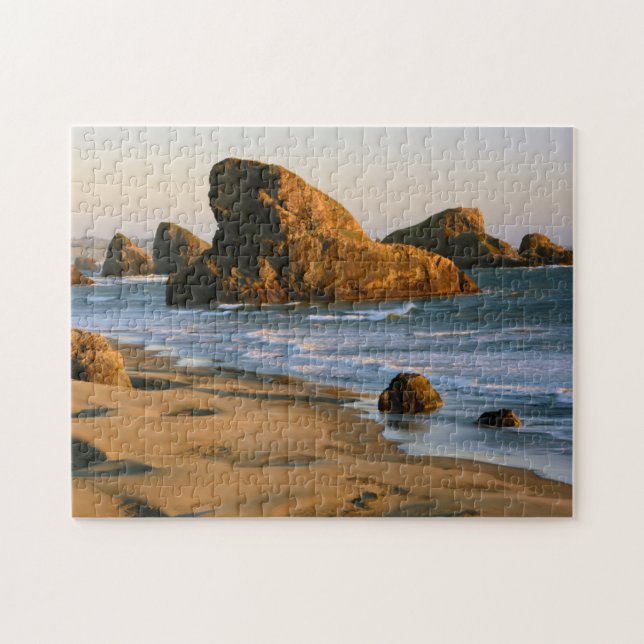 Sunset, Meyers Beach, Oregon, USA Puzzle (Horizontal)