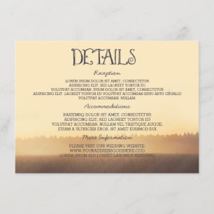 Sunset Misty Abend Wedding Guest Information Begleitkarte