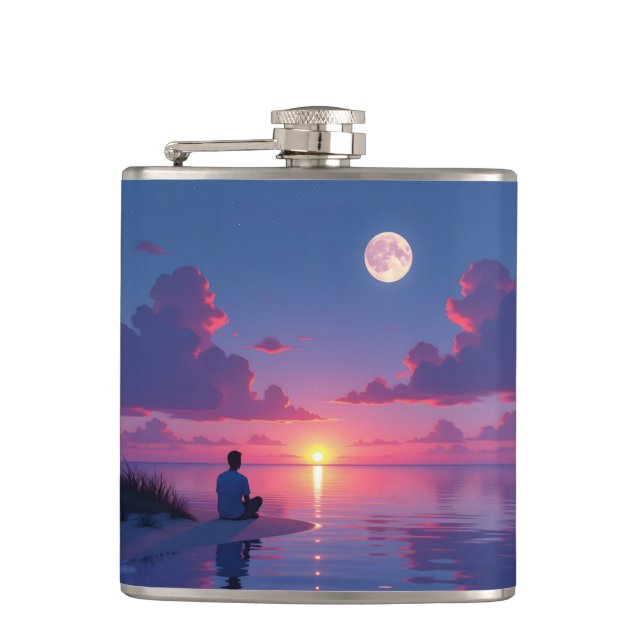 Sunset moonrise caribbean flachmann (Vorderseite)