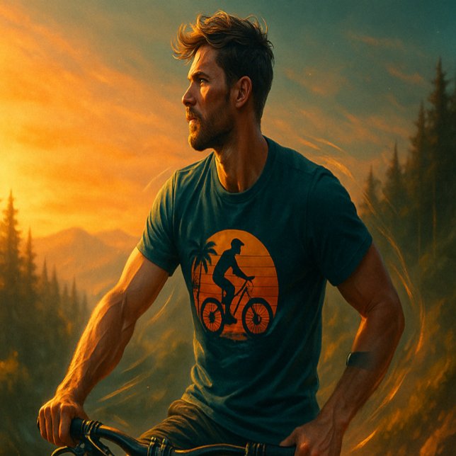 Sunset Mountain Biker Ristorante La Lanchetta T-Shirt (Von Creator hochgeladen)