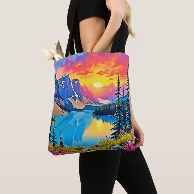 Sunset Mountain Lake Majestät Kunst (Von Nahem)