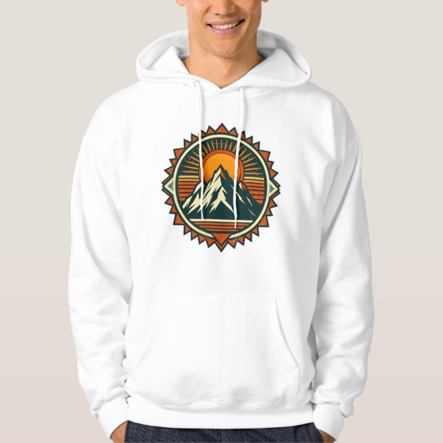 Sunset Mountain Landschaft Kapuzenpullover – Natur Hoodie (Vorderseite)