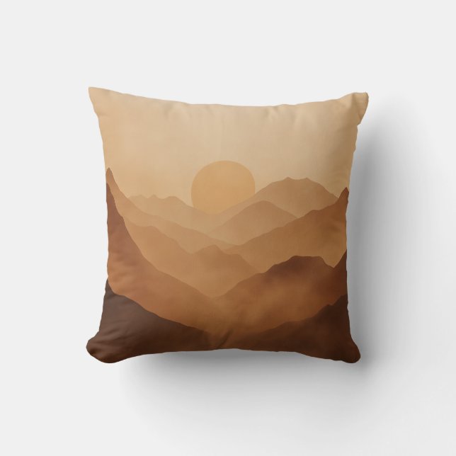 Sunset Mountain Layers Pillow Kissen (Vorderseite)