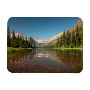 Sunset Mountain Reflektion   Glacier National Park Magnet