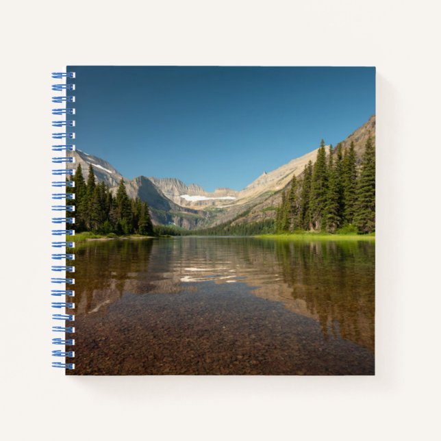 Sunset Mountain Reflektion | Glacier National Park Notizbuch (Vorderseite)
