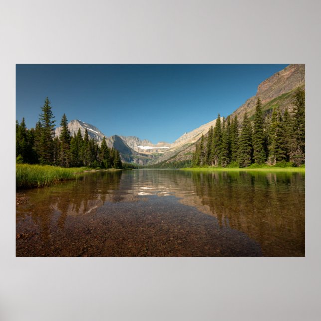 Sunset Mountain Reflektion | Glacier National Park Poster (Vorne)
