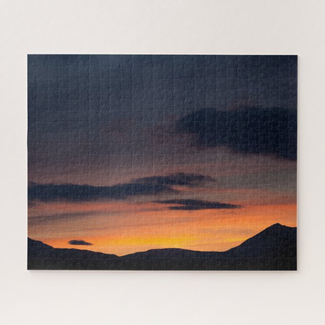 Sunset Mountain Silhouette Puzzle (Horizontal)