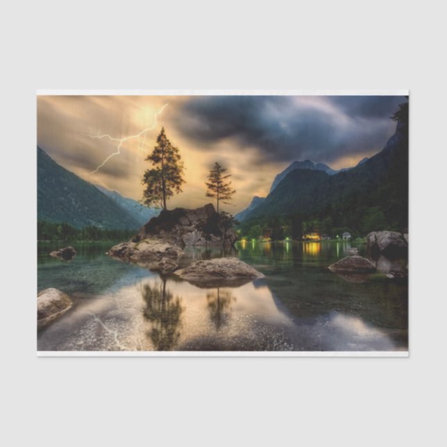 Sunset Mountains 2 Decoupage Tissue Paper Seidenpapier (Vorderseite)