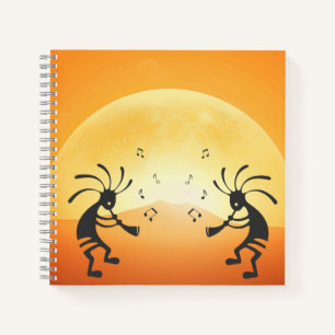 Sunset Native American Kokopelli Notebook Notizbuch