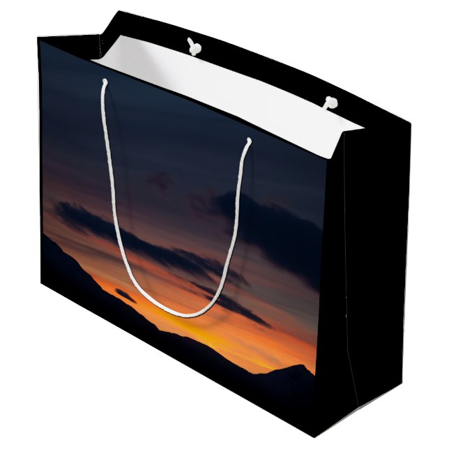 Sunset Nature Foto Große Geschenktüte (Rückseite Schrägansicht)