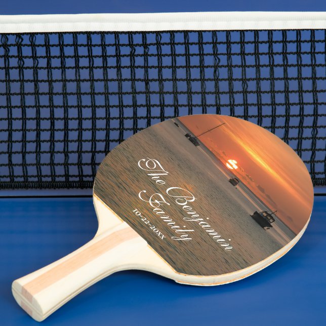 Sunset Nature Tropical Family Boats personalisiere Tischtennis Schläger (InSitu)