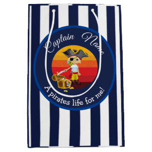 Sunset Nautical Blue Boy Party Pirate Mittlere Geschenktüte