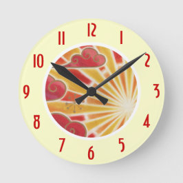 Sunset 'Numbers' clock round cream Runde Wanduhr