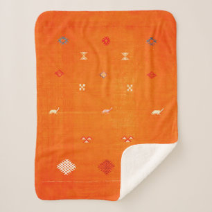Sunset Oase: Orange Heritage Boho Marokkanisch Sherpadecke