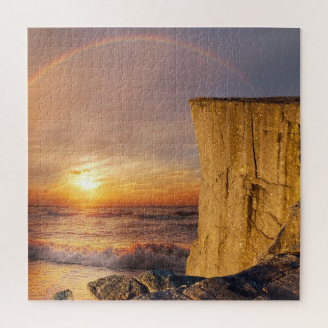 Sunset Ocean Cliff Puzzle (Vertikal)