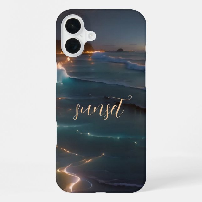 Sunset Ocean Mit Monogramm Case - Mate iPhone Hülle (Rückseite)