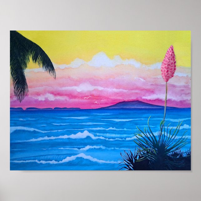 Sunset Ocean Poster (Vorne)