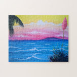 Sunset Ocean Puzzle<br><div class="desc">A Colorful Watercolor Painting of a Sunset in Ventura California. The Beginning of a Relaxing Evening. Makes You Just Want to br There! A Wonderful Gift for the Sunset Lovers in Your Life. That is After the One You Buy for Yourself... Add Text to Personalize for Any Season or Any...</div>