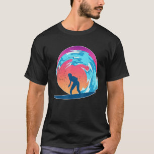 Sunset Ocean Surfer Sea Surfbrett Surf Waves Sport T-Shirt