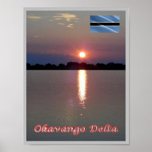 SUNSET Okavango Delta - Poster