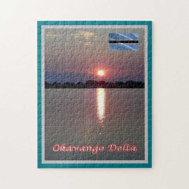 SUNSET Okavango Delta - Puzzle (Vertikal)