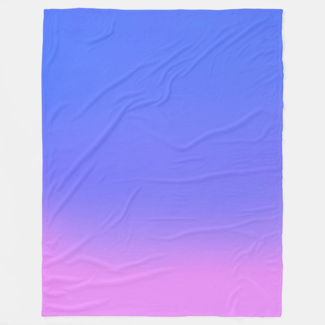 Sunset Ombre Effekt Rosa & Blau Fleecedecke (Vorderseite)
